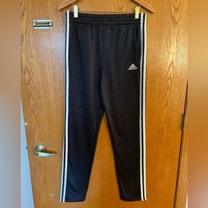 Boys Addidas drawstring side stripe joggers size 18-20 charcoal grey